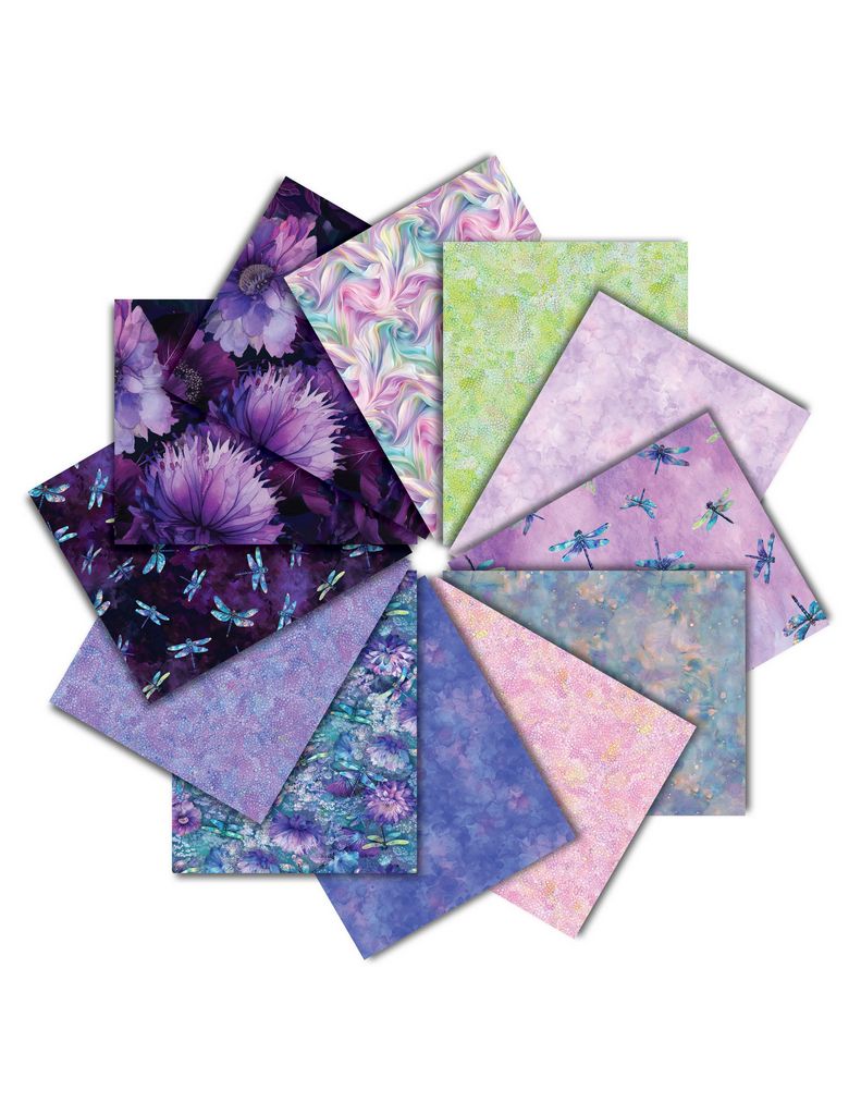 Dragonfly Mist 12 pc Fat Quarter Bundle | Timeless Treasures CPFQ12-CD-MIST