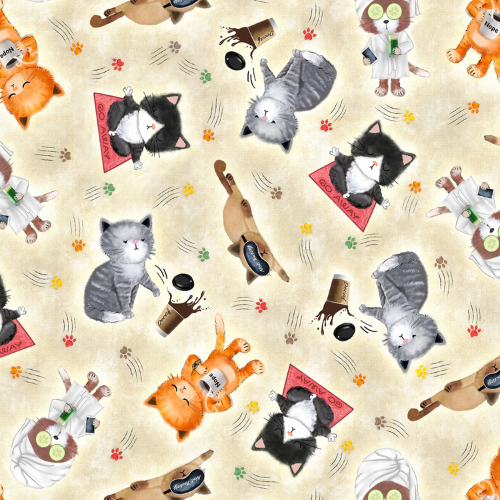 Cute Sassy Cats Cotton FQs Fabric Bundle