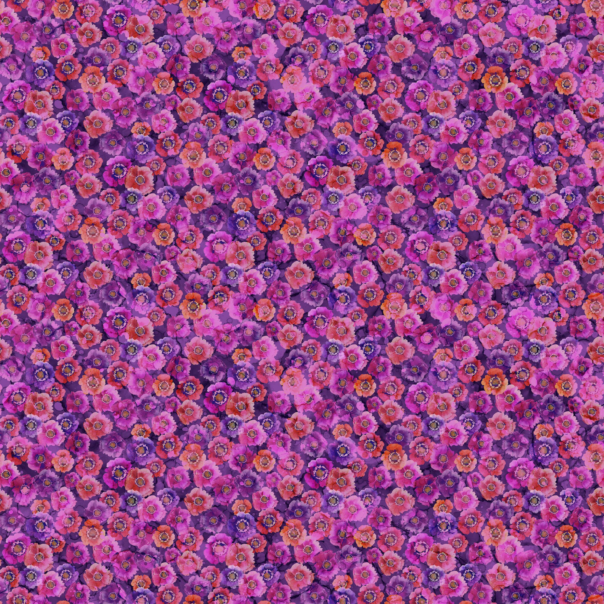 Dragonfly Dance Pink & Purple Packed Floral Fabric by the Yard - DP27503-85