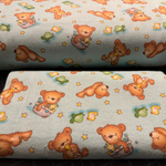Teddy Bears & Rubber Ducky Comfy baby flannel fabric by the yard REMNENT - EOB 2 1/3 yard