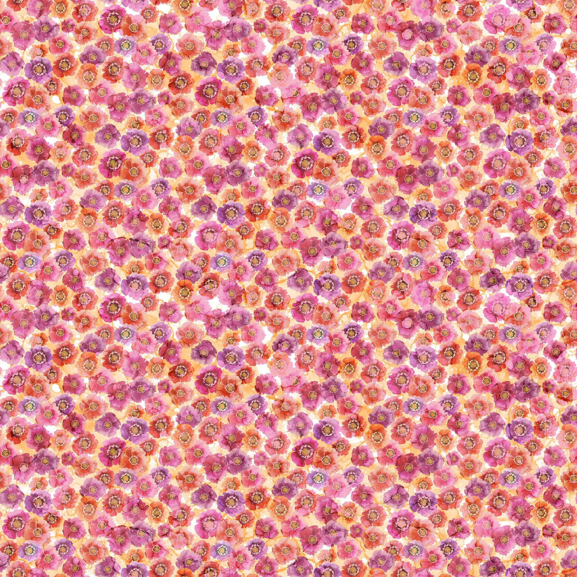 Dragonfly Dance Pink & Purple Packed Floral Fabric by the Yard - DP27503-85