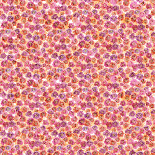 Dragonfly Dance Pink & Orange Packed Floral Fabric by the Yard - DP27503-22