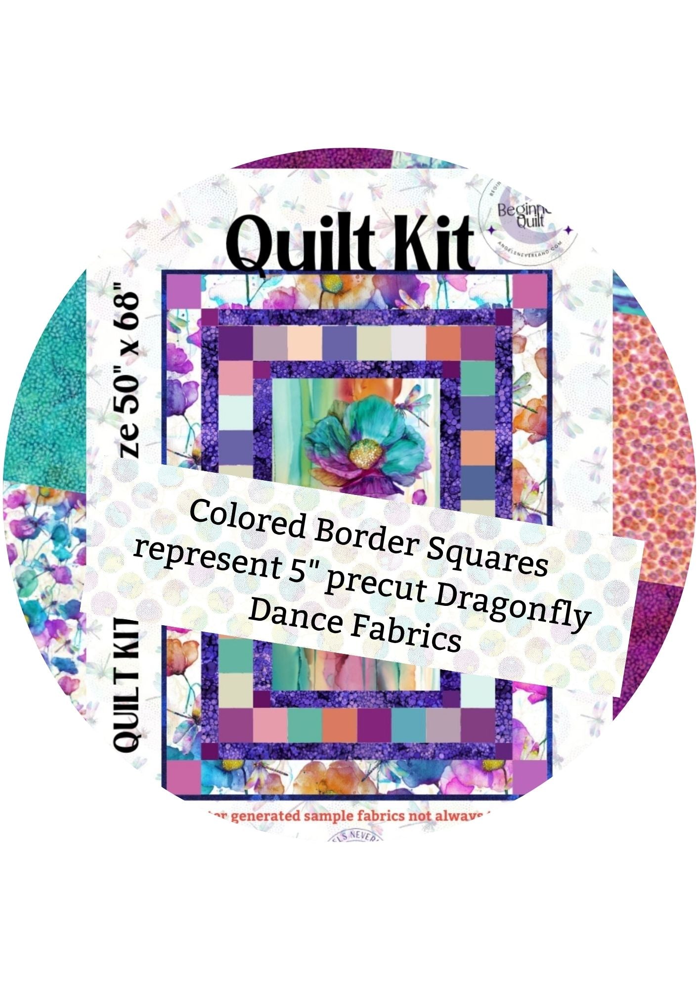 Rare Dragonfly Dance Quilt Kit with Panel & Precuts – Beginner-Friendly Picture This Pattern
