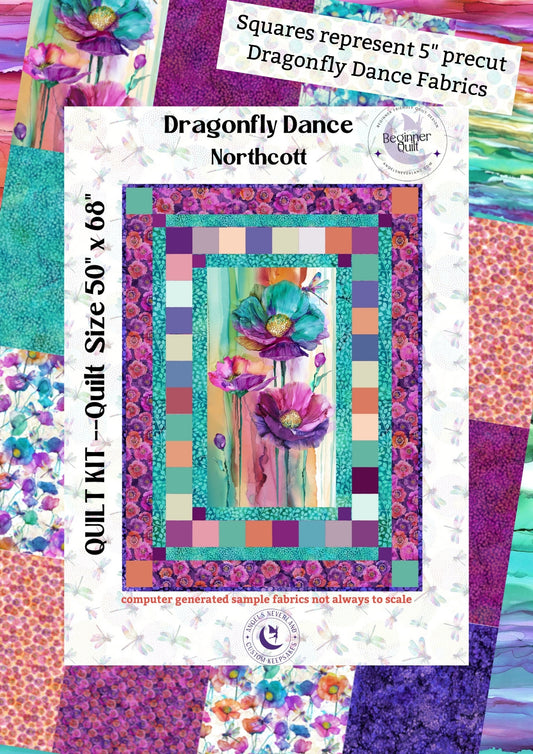 Dragonfly Dance Panel & PRECUTS - DIY Beginner Quilt Kit - Picture This Pattern