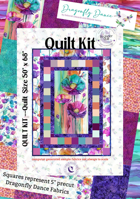 Dragonfly Dance Panel & PRECUTS - DIY Beginner Quilt Kit - Picture This Pattern