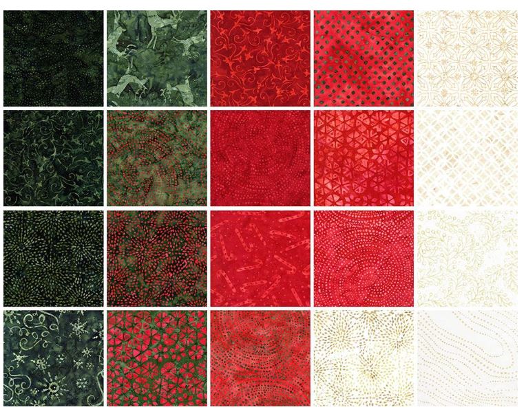 Tonga Treats 10" squares in FESTIVE Batiks - PRECUT Batiks