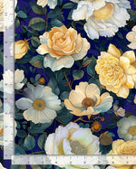 Lumière Midnight Floral Fabric by the Yard – Navy Floral Cotton Quilting Fabric | Timeless Treasures FLEUR-CD4352