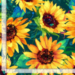 Sundance Sunflowers FLORA-CD3301 - HUNTER - Fabric by the Yard & Quilt Backing Cuts