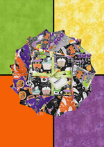 Halloween Beginner Quilt Kit - Chills & Thrills Glow in the Dark Halloween Cotton Fabric ABC & 123 Pattern