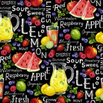 Farmer John’s Garden Party Lemonade Mixed Fruit Cotton Fabric – Fresh Squeezed Collection Exclusive at Angels Neverland