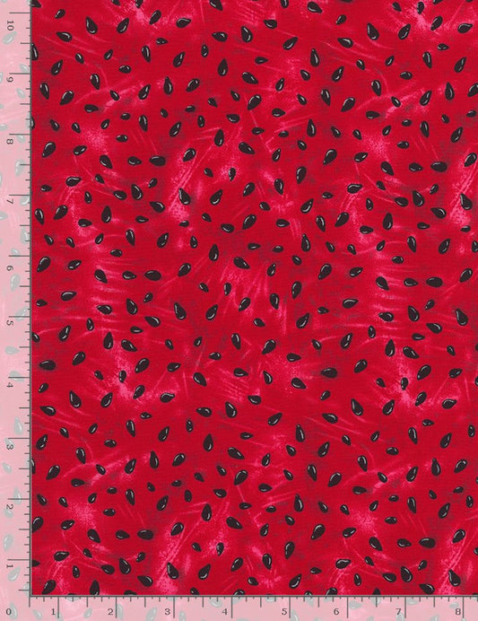 Fresh Fruit Collection Watermelon Seed Cotton Quilting Fabric by the yard