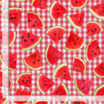 Timeless Treasures Watermelon Slice on Plaid Cotton Fabric by the Yard – Fresh Fruit Collection