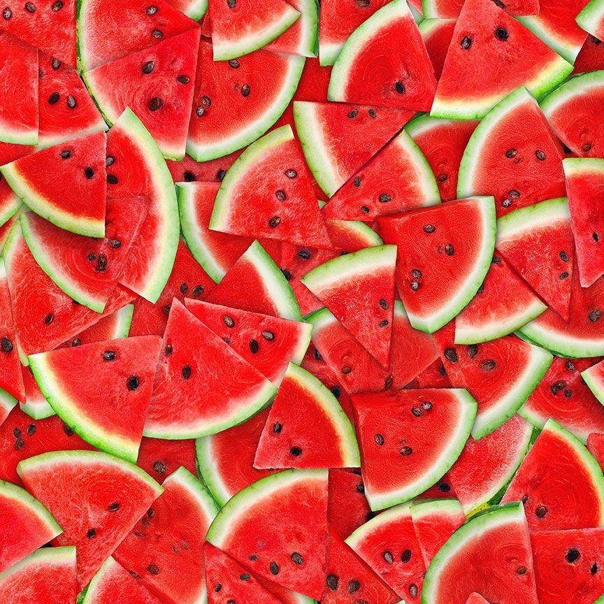 Timeless Treasures Packed Watermelon Slices Cotton Fabric by the Yard – Fresh Fruit Collection