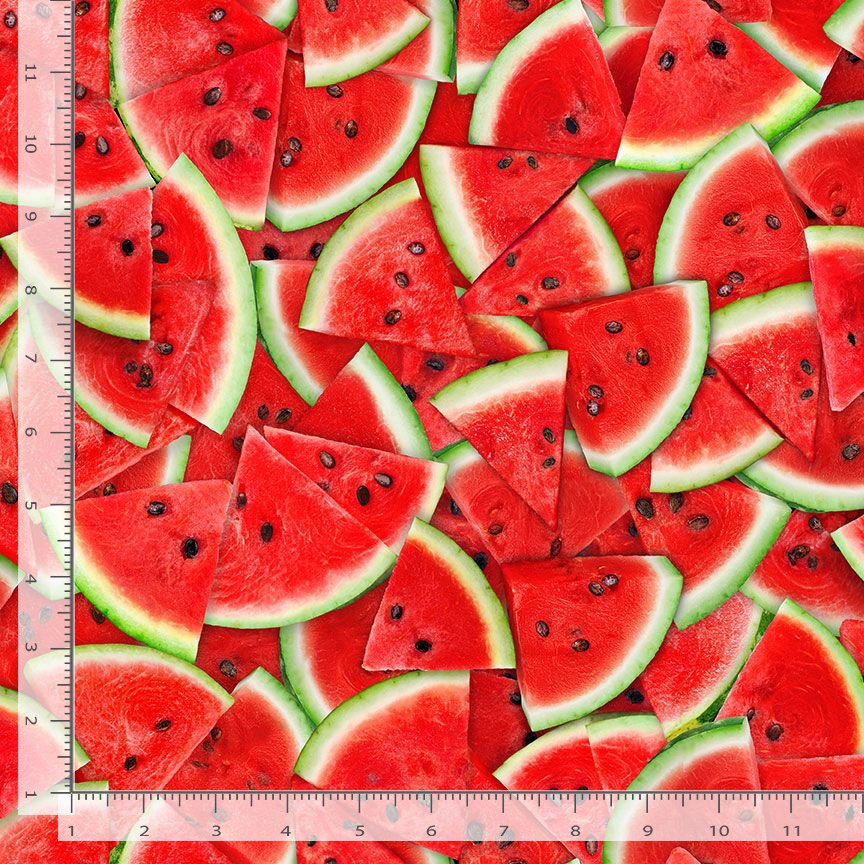 Timeless Treasures Packed Watermelon Slices Cotton Fabric by the Yard – Fresh Fruit Collection