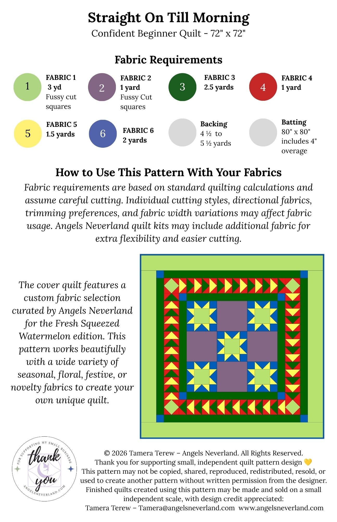 Fresh Squeezed Watermelon Quilt Kit – 72” x 72” Confident Beginner Quilt