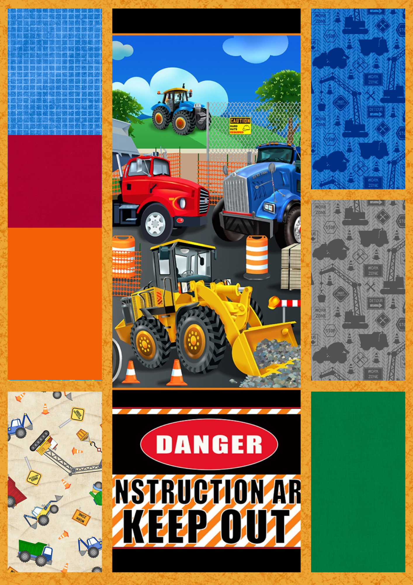 Building Dreams Construction Zone Panel Easy DIY Beginner QUILT KIT Construction Equipment Picture This Pattern