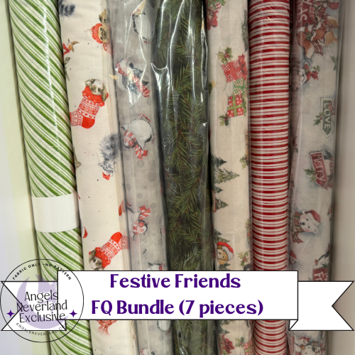 Festive Friends Christmas FQs Fabric Bundle - Winter Animal Cotton Fabric