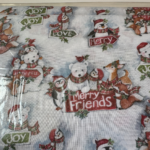 Festive Friends Christmas FQs Fabric Bundle - Winter Animal Cotton Fabric
