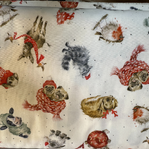 Festive Friends Christmas FQs Fabric Bundle - Winter Animal Cotton Fabric