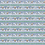Flurry Friends Border Stripe Fabric Snowmen in jewel tone colors fabric by the yard