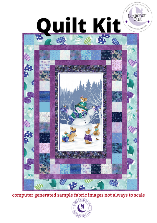 Flurry Friends DIY Easy Beginner QUILT KIT with Tonga Batiks FROST precuts - Picture This Pattern
