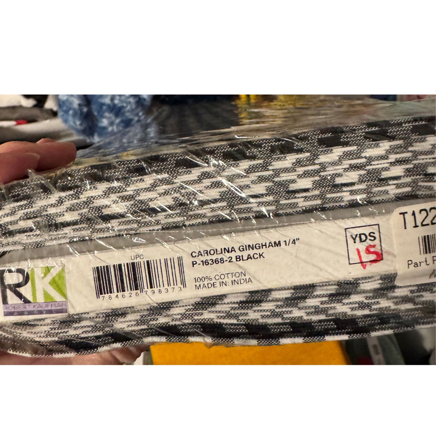 Robert Kaufman Carolina Gingham 1/4" Black Cotton Fabric by the Yard