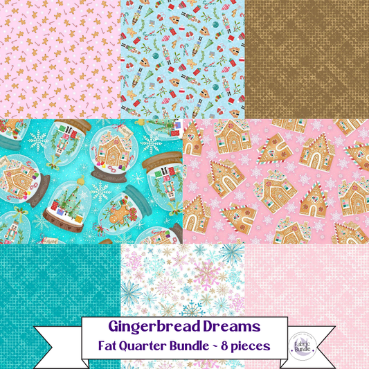 Gingerbread Dreams Cotton - Christmas Fabric Bundles - Fat Quarter Fabric Bundles