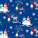 Scenic Snowman and Friends Cotton - A Gnome to Fa La Collection