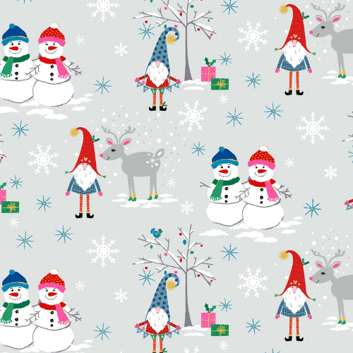 Michael Miller A Gnome to Fa La Christmas Metallic Fabric Bundles with Panel