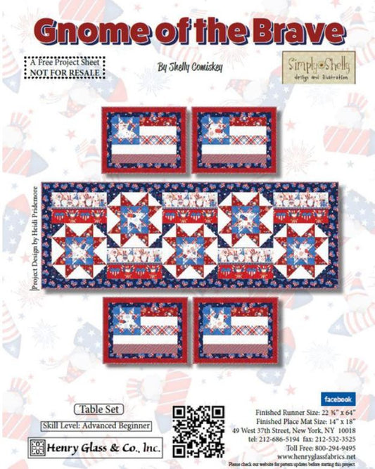 FREE Placemat & Table Runner PATTERN download Gnome of the Brave