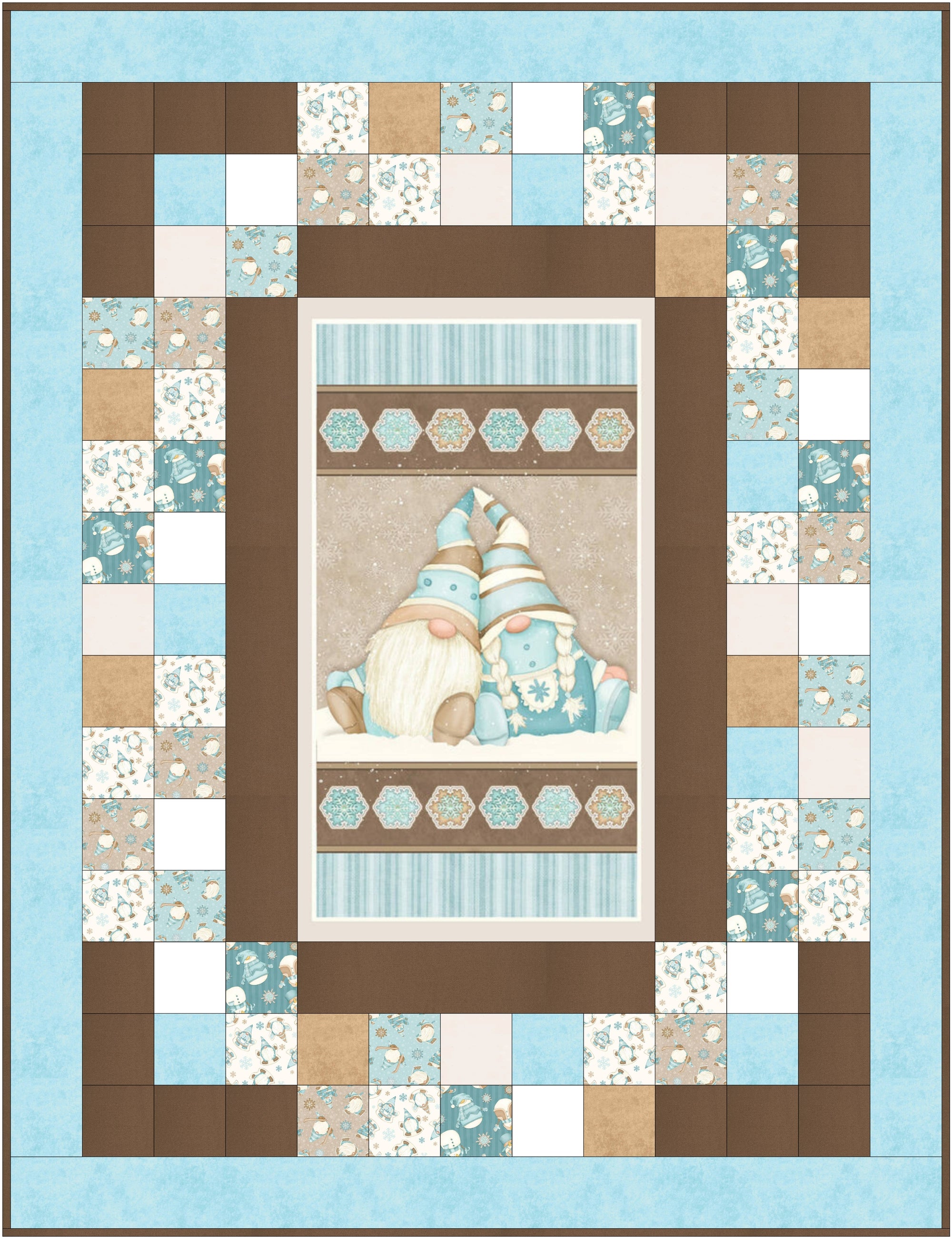 Sn'Gnomies Hillside Charm Flannel Quilt Kit with Pattern – Henry Glass I Love Sn'Gnomies