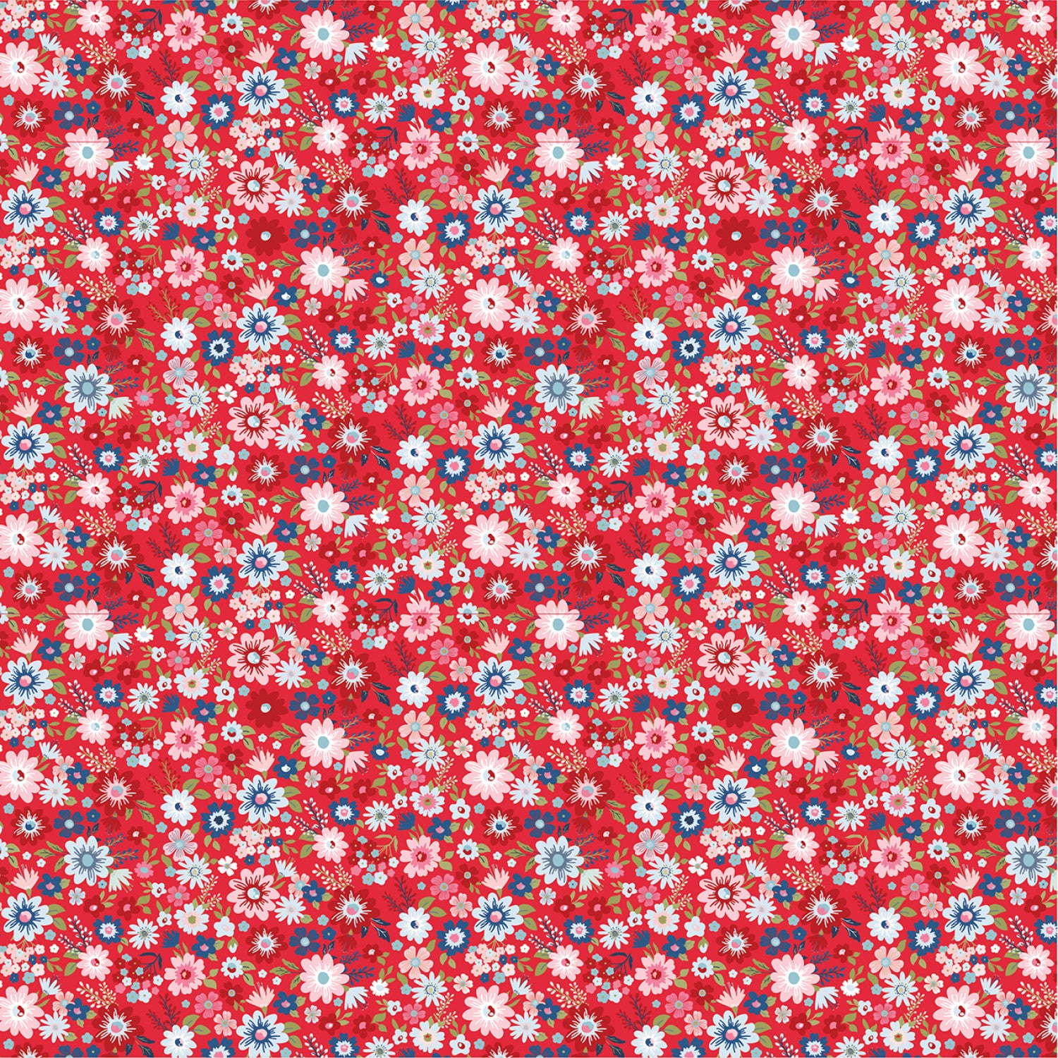 Hip Hip Hooray Liberty - Hooray Red - Cotton Fabric by the Yard