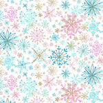 Gingerbread Dreams White Large Snowflakes - Cotton Fabric by the Yard