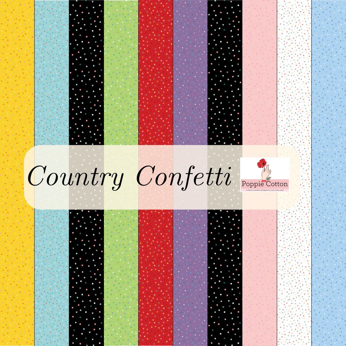 Country Confetti -Party Panda Purple Blender Fabric Yardage
