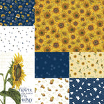 Honey Bees & Flowers Please - 8 Yard Bundle in Navy