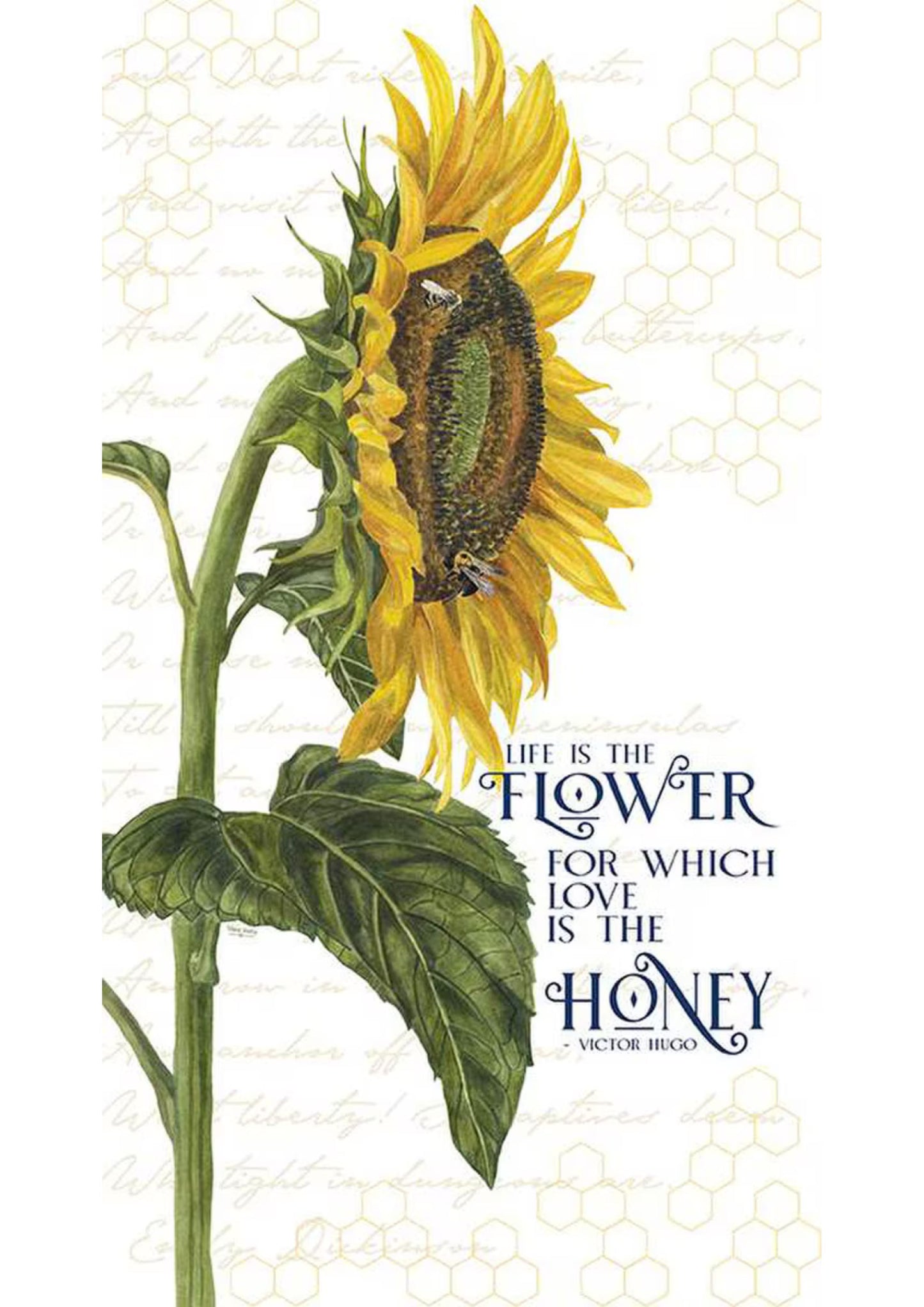 Honey Bees and Flowers Please - Life is the Flower Panel Only - Sunflower Panel