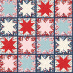 Hip Hip Hooray Liberty Star Quilt Multi Cheater Print Cotton Fabric by the Yard