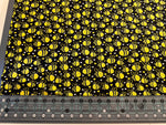What's the Buzz Black Cute Plump Bees Fabric by the yard