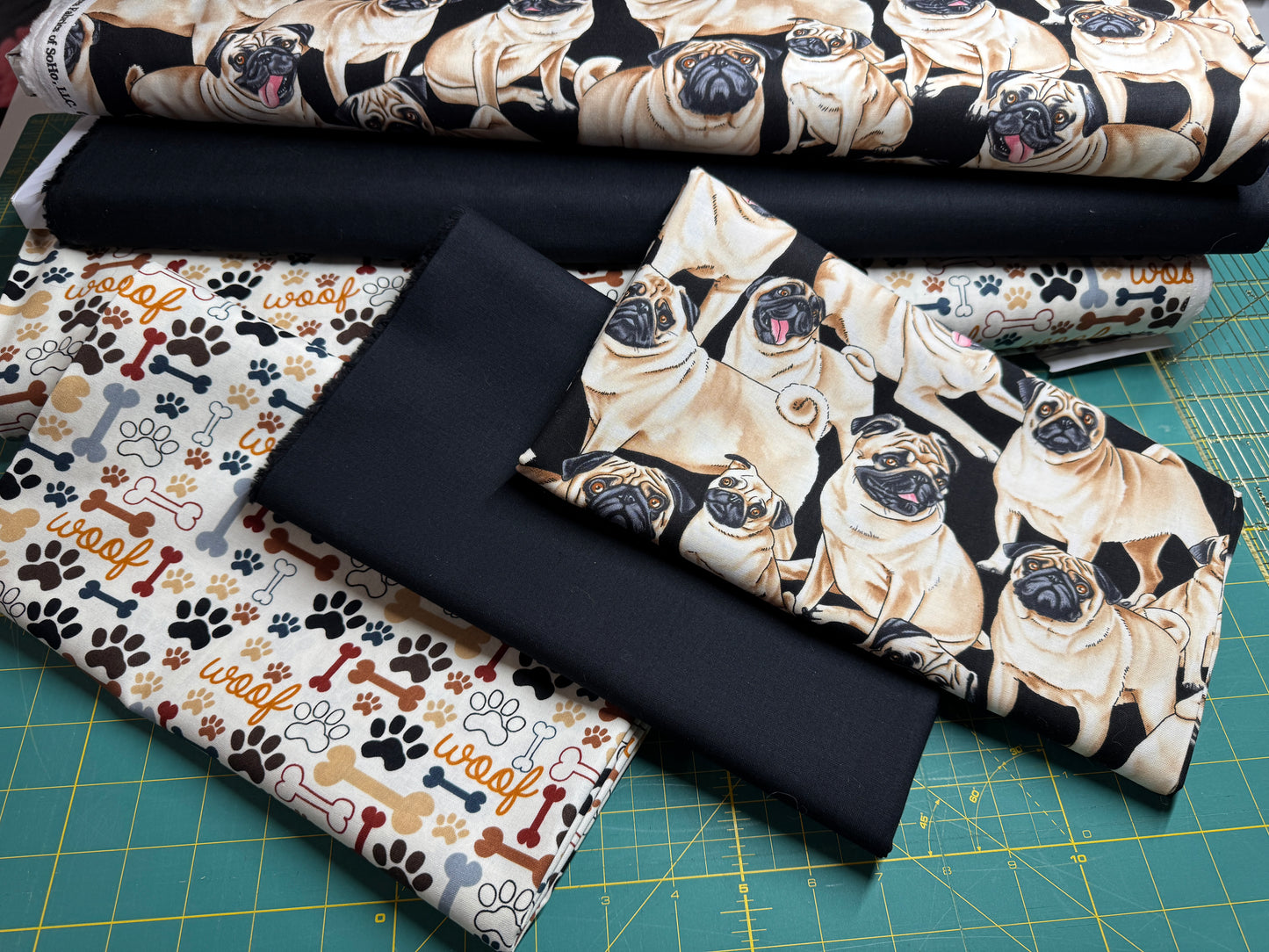 Paws & Pugs 3 Yard Quilt Fabric Bundle | Angels Neverland Exclusive