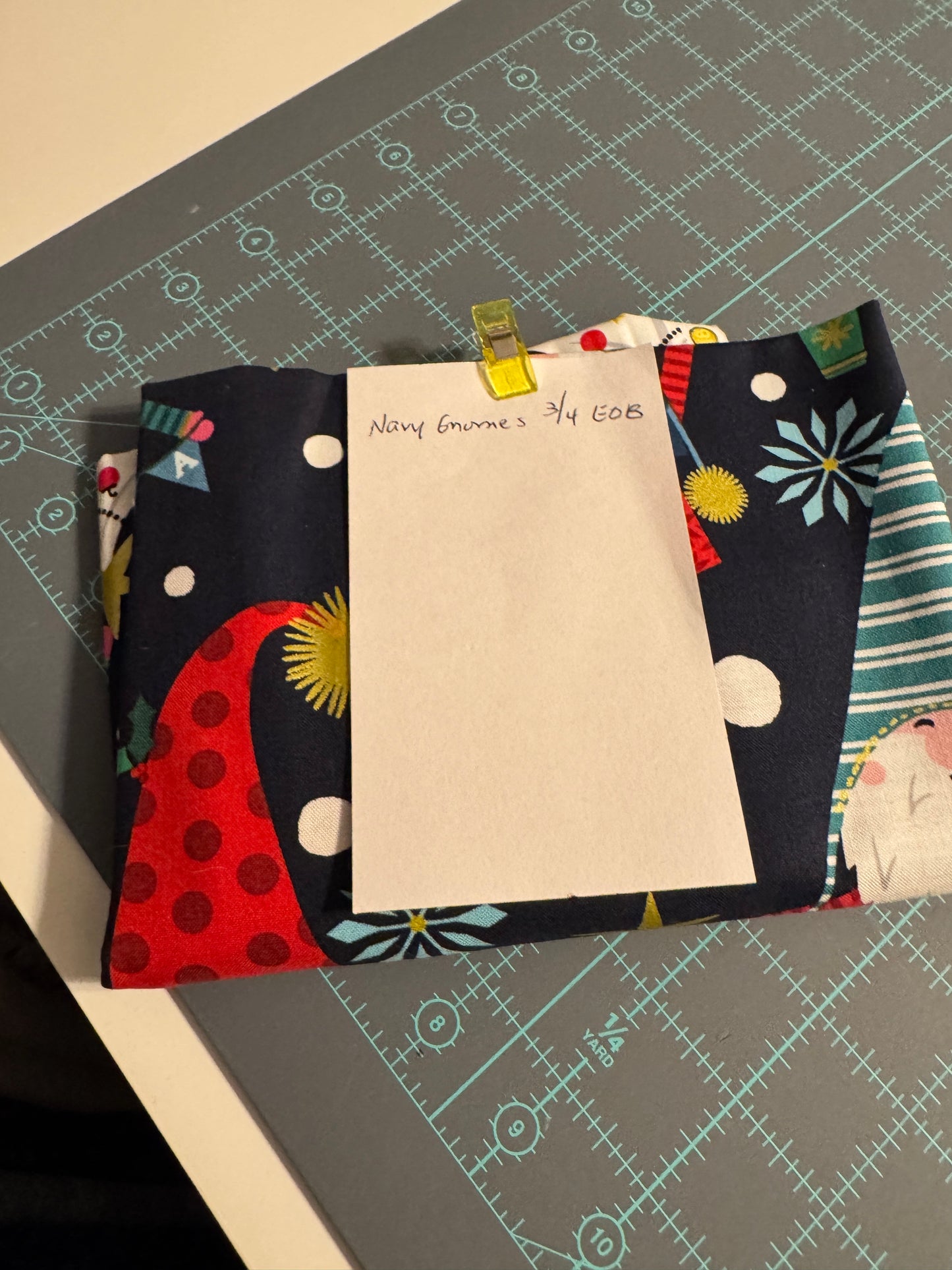 Gnome Cotton Fabric by the yard - A Gnome to Fa La Collection Navy Gnomes