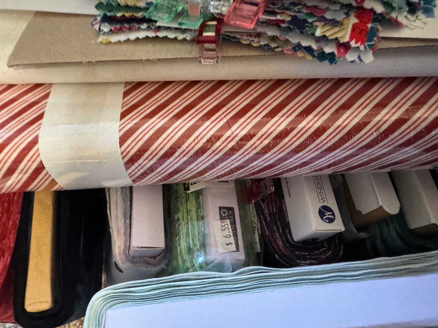 Marcus Fabrics Red Candy Cane Stripe – Make It Merry (R791437D-RED)