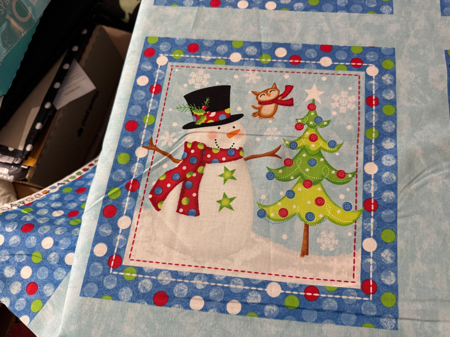 A Jolly Good Time – 24" Christmas Fabric Panel by Studio E (Victoria Hutto) – 6 Block Panel