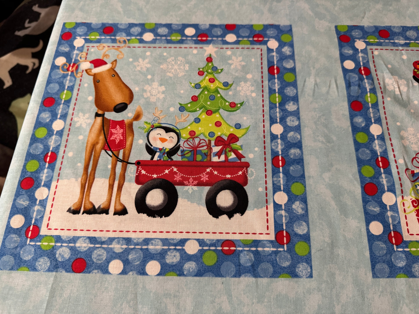 A Jolly Good Time – 24" Christmas Fabric Panel by Studio E (Victoria Hutto) – 6 Block Panel