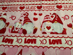 Gnomie Love Henry Glass Fabric bundle, Gnome Fabric Panel and 9 fabrics, Gnome Valentine's Day Fabric