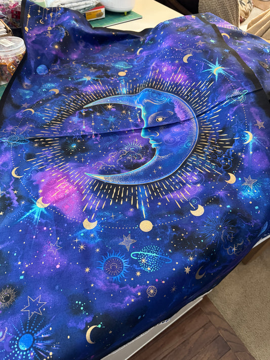 Tapestry Moon Cosmos Panel Only  - Metallic Moon Celestial Panel