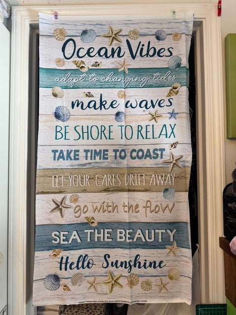 Toes in the Sand Quilt Fabric Bundle with Ocean Vibes Panel – Fat Quarters + Blender Yardage (Angels Neverland Exclusive – Seaside Drift)
