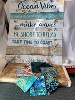 Toes in the Sand Quilt Fabric Bundle with Ocean Vibes Panel – Fat Quarters + Blender Yardage (Angels Neverland Exclusive – Coastal Tide)