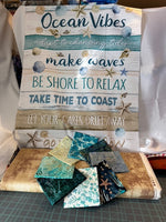 Toes in the Sand Quilt Fabric Bundle with Ocean Vibes Panel – Fat Quarters + Blender Yardage (Angels Neverland Exclusive – Ocean Breeze)