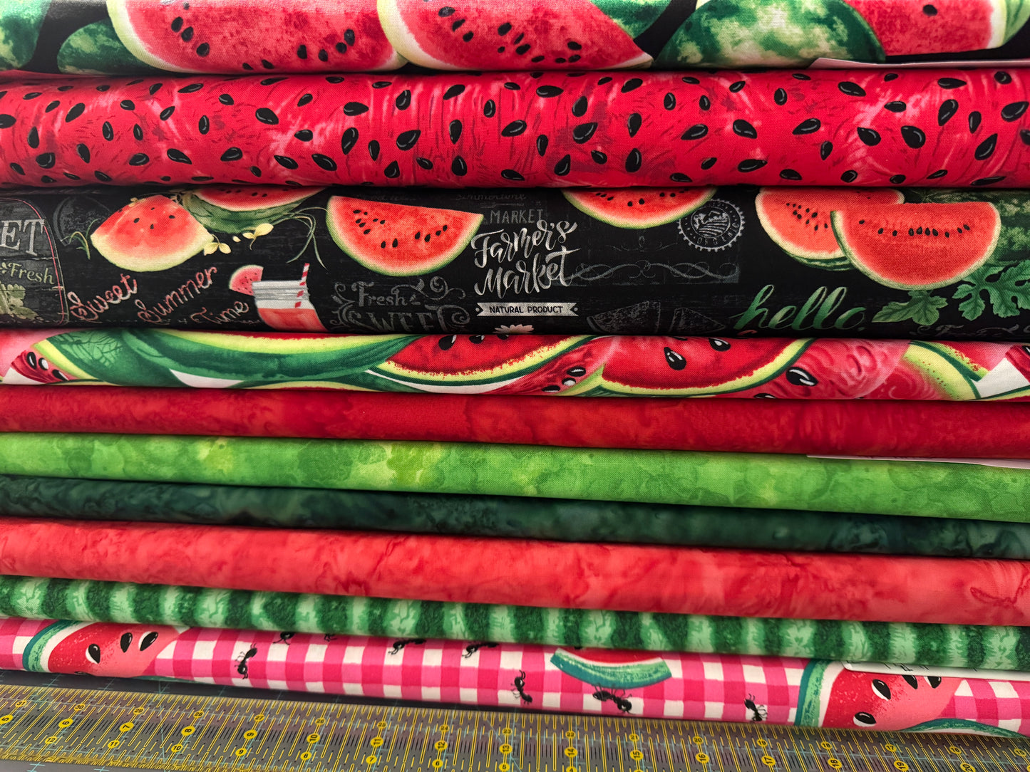 Watermelon Fabric Bundles (10 pieces) by Timeless Treasures End of Bolt Bundle