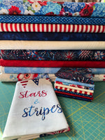 Stars & Stripes Patriotic Fabric Bundle – Panel + 8 FQs (Timeless Treasures)